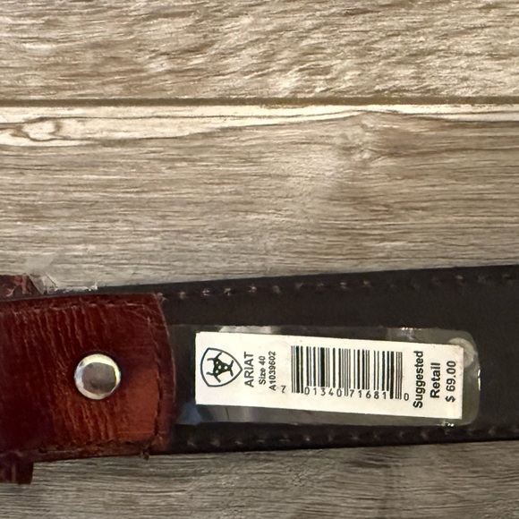 Ariat Black and Brown Leather Belt - Picture 3 of 3